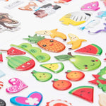 sticker 3d multicolore animaux fruits chiffres scrapbooking deco journal enfants cartoonaufs clips