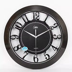 horloge murale quartz transparente classique noir doré argenté chiffres romains cadran quadrillé sans fixation