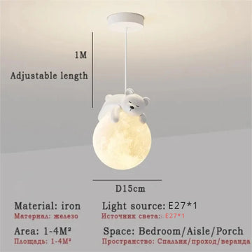 lumière suspendue animaux blanc gris rose bébé moderne minimaliste