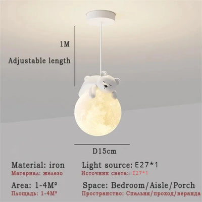 lumière suspendue animaux blanc gris rose bébé moderne minimaliste