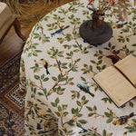 nappe table rectangulaire motif oiseaux branches fleurs traditionnel coton polyester décoration maison