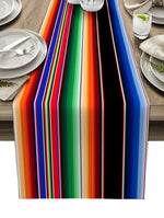 table chemin table lin multicolore rayures jour morts moderne festive