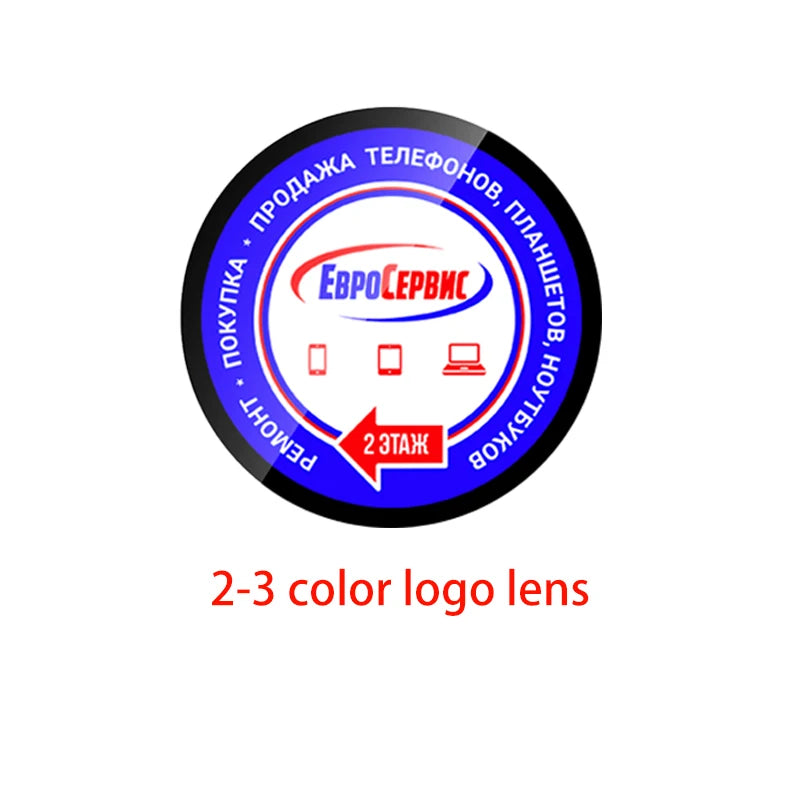 lentilles gobo verre personnalisables logo couleur projection effets irisés abatjour led transparent ensemble