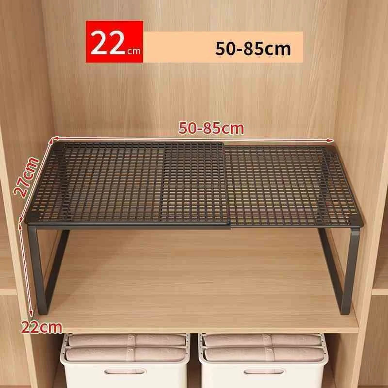 étagère rangement extensible métal blanc moderne grille fixée clips armoire