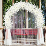 décoration florale mariage blanc romantique arche feuilles extérieur 90cm x50cm événement champêtre élégante