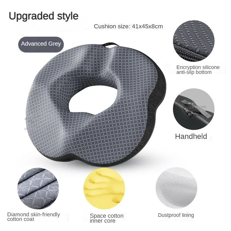 coussin siège anti décubitus mousse mémoire forme polyester amovible lavable moderne ølets couleur gris