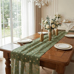 table table verte fleurs dorées noël saint valentin nouvelle année classique 90x180cm 90x300cm 90x400cm