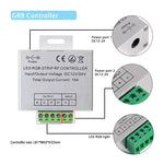 contrôleur led rgb 18a rf tactile télécommande sans fil 12v 24v blanc noir argent