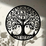 décoration murale métal arbre vie feuilles branches moderne opaque chambre salon