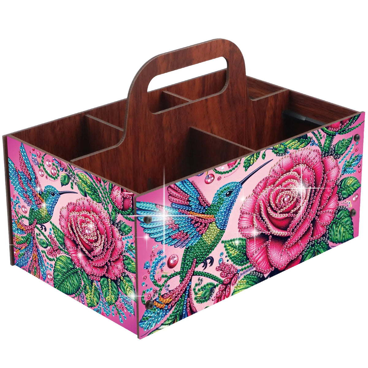 boîtes rangement multicolores imprimées florales animaux oiseaux moderne poignées bois