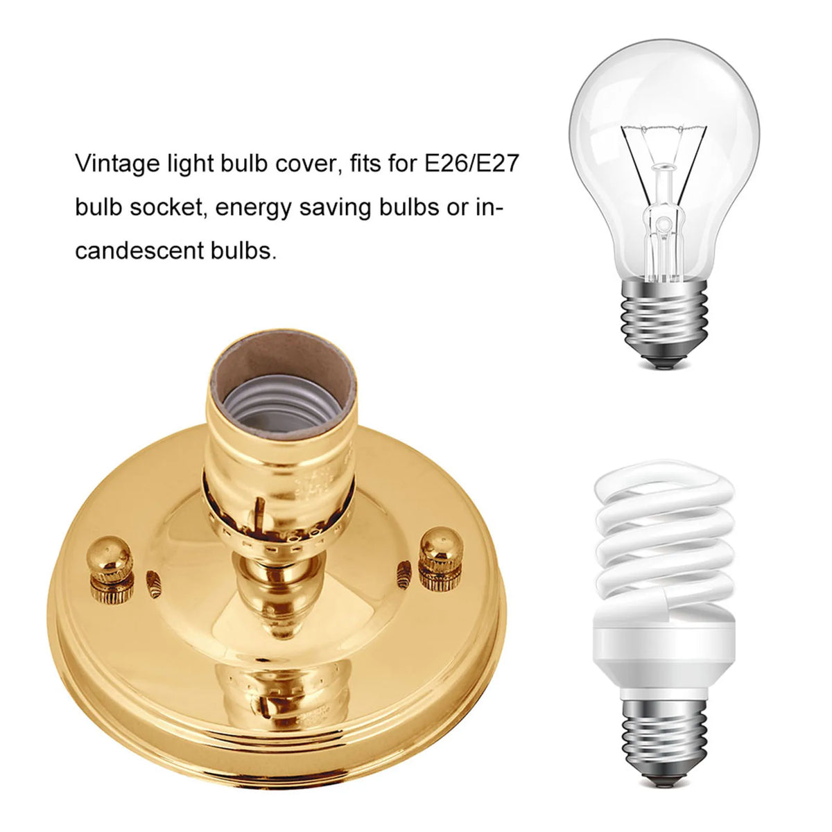 support lampe suspension vintage noir doré élégante brillance E26 E27