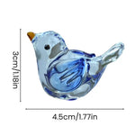 ornement décoration maison oiseau verre bleu vert transparent artisanal moderne statuette collectionnée