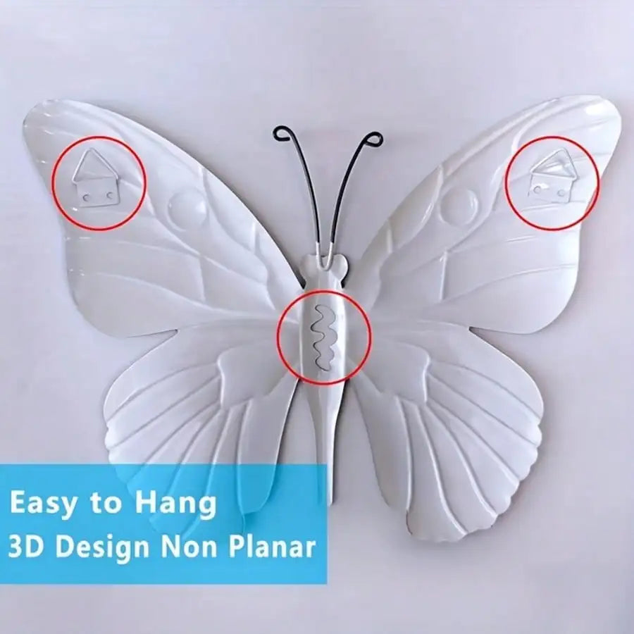 papillons decoratifs metal bleu vert orange violet details 3d exterieur decoration mur cloison jardin