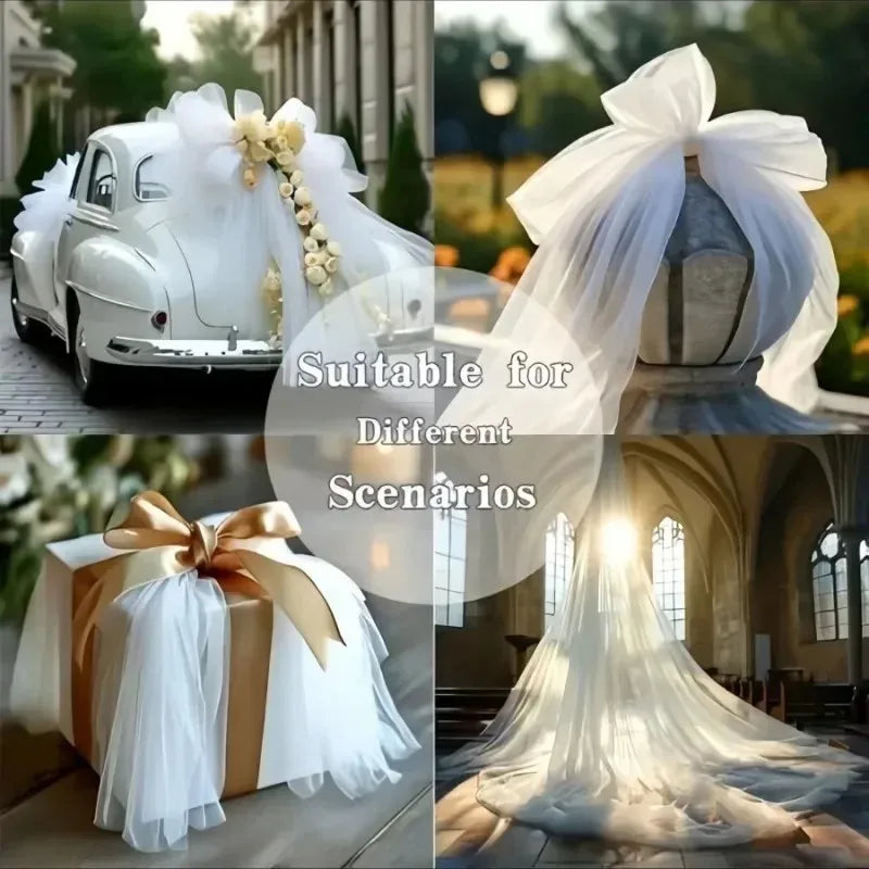 voile mariage blanc soie translucide classique 50m polyestère décoration événement anniversaire