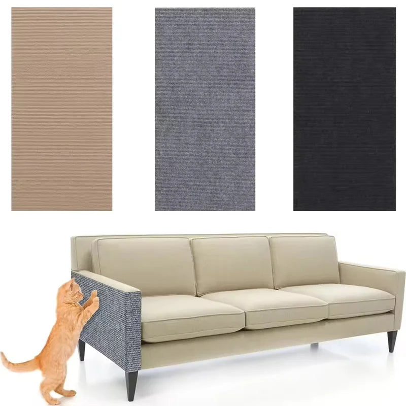 tapis grattage chat feutre gris adhésif protection canapé meuble intérieur anti griffures découpable moderne