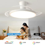 ventilateur plafonnier led moderne blanc lames invisibles télécommande minimaliste chambre salon