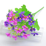 bouquet artificiel fleurs simples feuilles vertes moderne décoration intérieure opacité bleu rose jaune vert