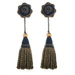 pompons rideau dorés tissés noeuds traditionnels fixations accessoires décoration intérieure textiles maison