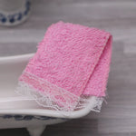 pompom bain serviettes moderne doux blanc rose vert violet jaune dentelé pratique chambre