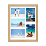cadre photo multi photos bois clair noir blanc decoration moderne plage voyage mur verre