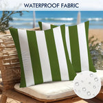 housse coussin imperméable polyester rayé moderne blanc jaune noir bleu marine vert orange