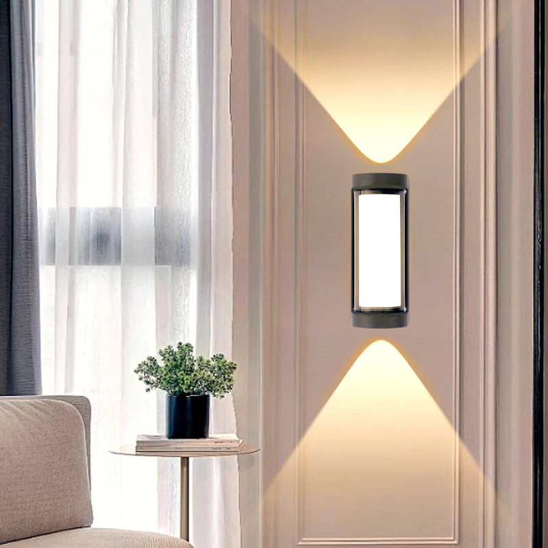lampe murale moderne led noir blanc éclairage haut bas cuisine chambre salon étude entree