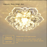 plafonnier moderne fleur cristal blanc doré transparent cuisine salon chambre