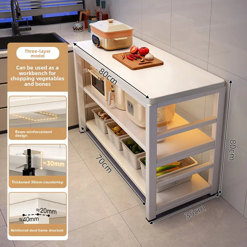 meuble cuisine blanc moderne tiroirs tablettes roulettes multifonctionnel 120cm 60cm 80cm