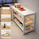 meuble cuisine blanc moderne tiroirs tablettes roulettes multifonctionnel 120cm 60cm 80cm