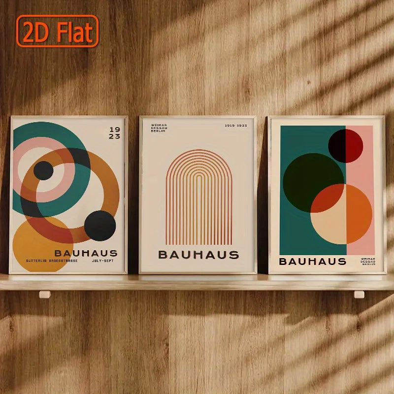 affiches géométriques abstraites bauhaus minimaliste toile sans cadre modernes