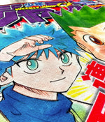 tapis dessin animé personnages couleur bleu vert blanc rouge illustration weekly jump chambre salon