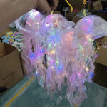 lampe suspendue méduse transparente led rose verte bleu blanche moderne