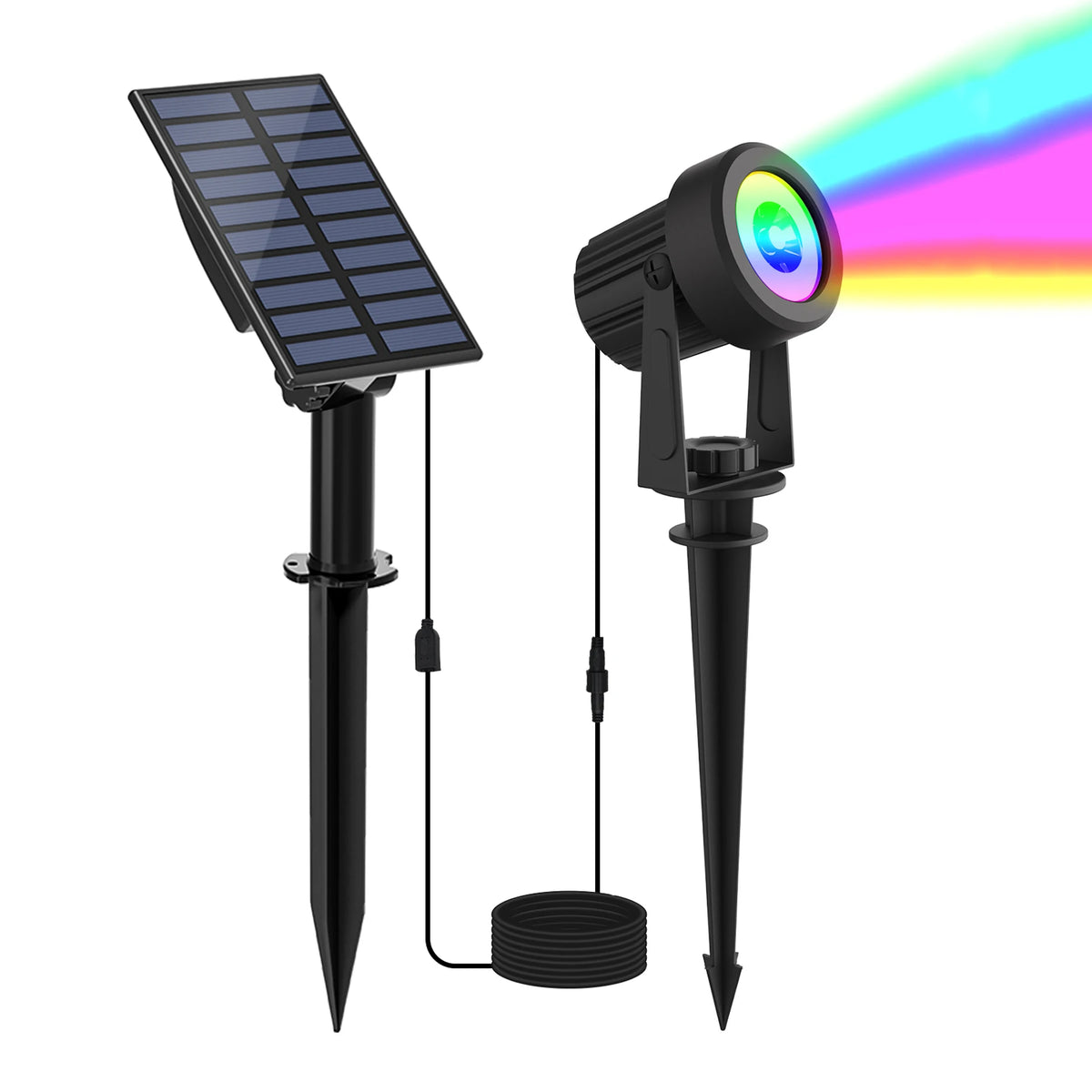 projecteur solaire ip65 étanche rgb lumières led modernes fête jardin vacances