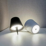 lampe table veilleuse led rechargeable noir blanc moderne minimaliste interrupteur tactile base transparente abs