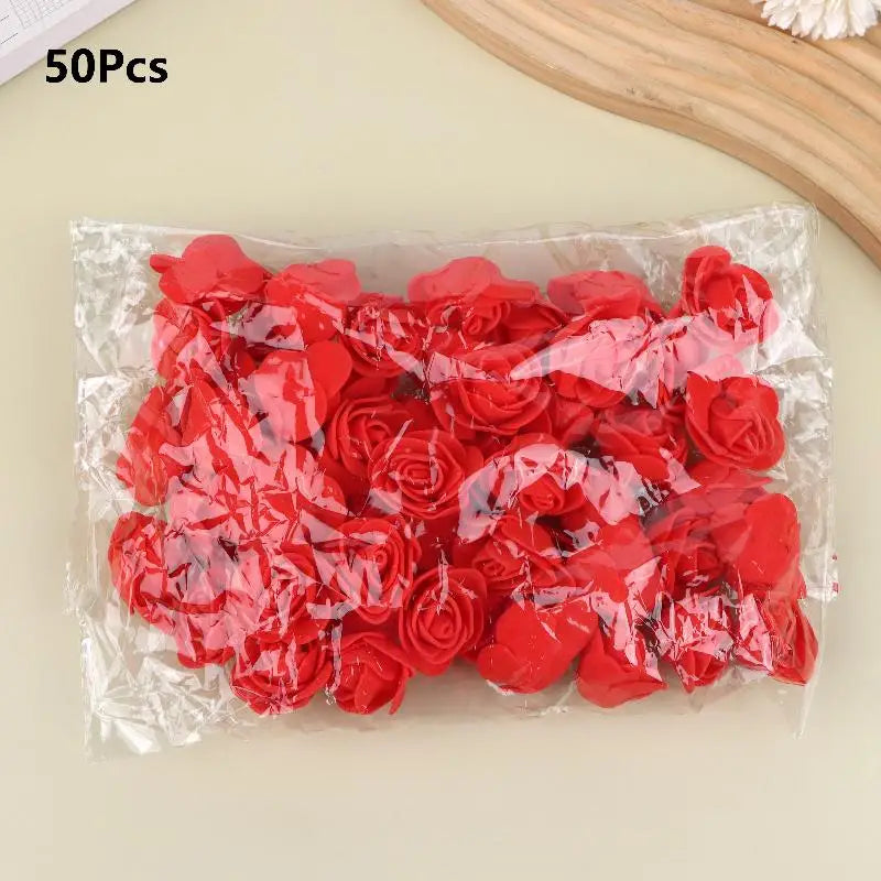 fleurs artificielles roses multicolores décoration maison fête 50 pièces branche polyester DIY