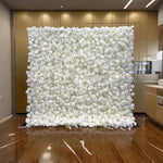 panneau floral decoratif blanc rouge fleurs artificielles toile fond mariage mur fleurs decoratif