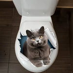 sticker mural chat 3d gris beige bleu noir autocollant animal compagnie mur carrelage meuble