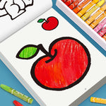 livre coloriage enfants dessins train voiture pomme poisson crayons huile illustrations françaises