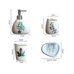 ensemble vaisselle salle bain blanc motifs floraux moderne distributeur savon tasses dents bol savon
