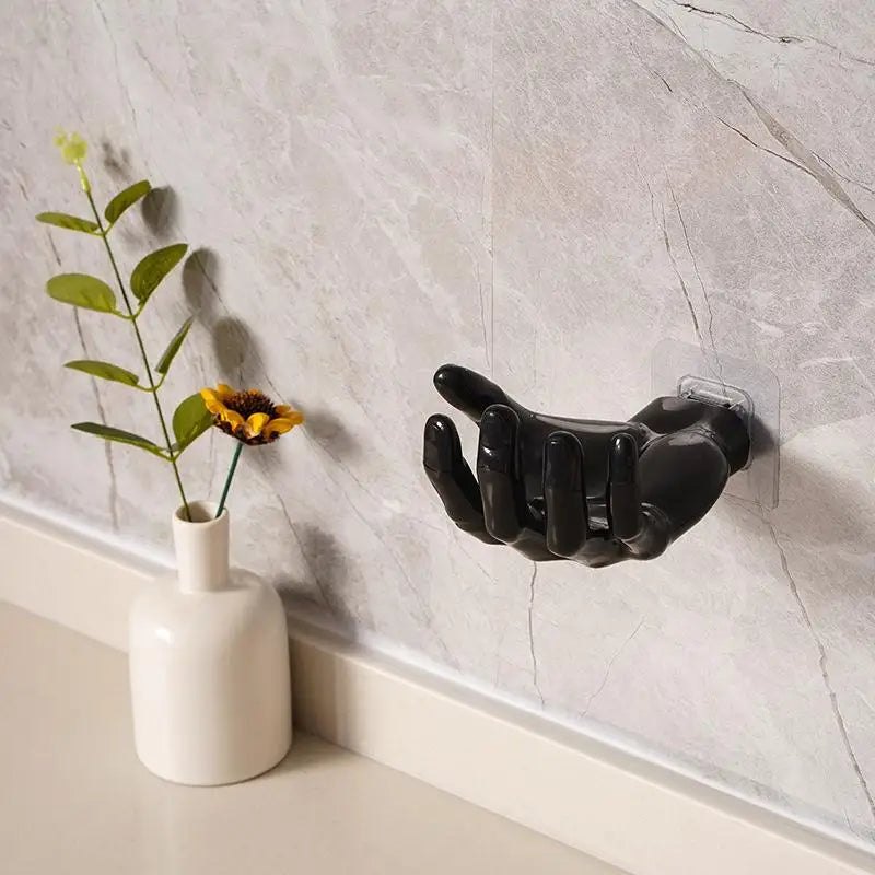porte savon noir porte clés mural support casque audio organisateur main adhésif moderne décoration