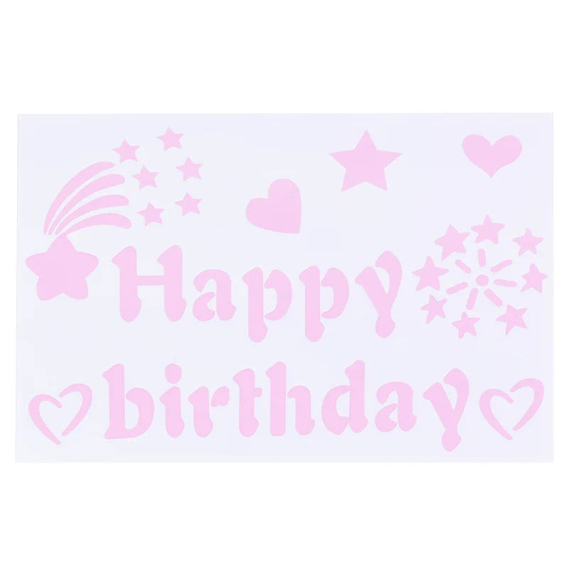 stickers decoratifs lettres stylisees coeurs confettis couronnes modernes adhesifs ballons gâteau doré rouge bleu
