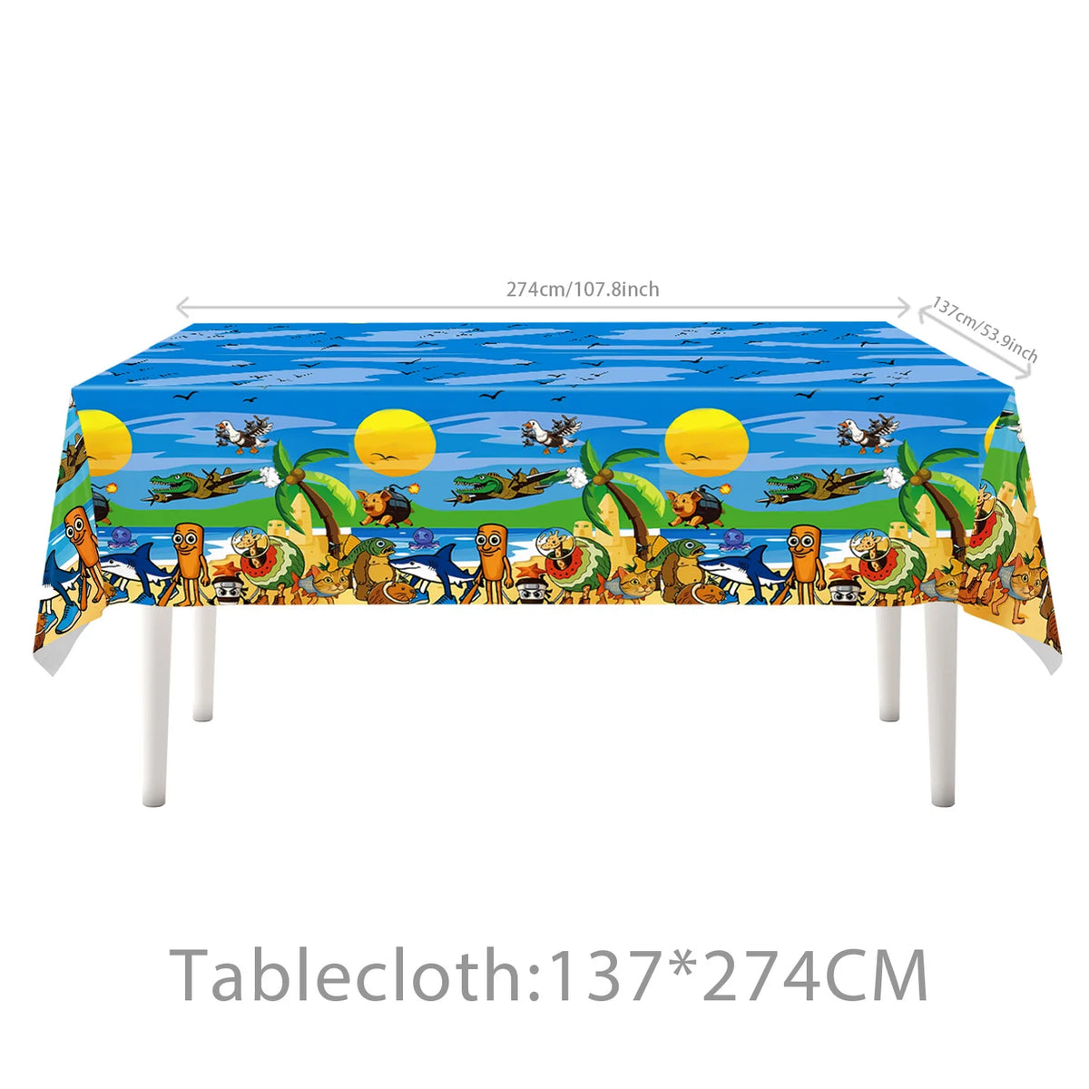 nappes jetables enfants motifs animaux fruits paysage anniversaire bleu marron vert turquoise festive