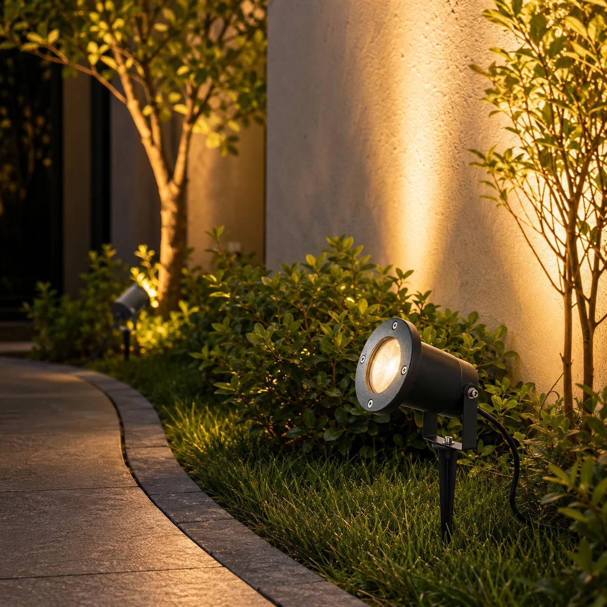 spot jardin extérieur moderne épingle sol verre trempé ip65 led 3000k 4000k 6000k 7w