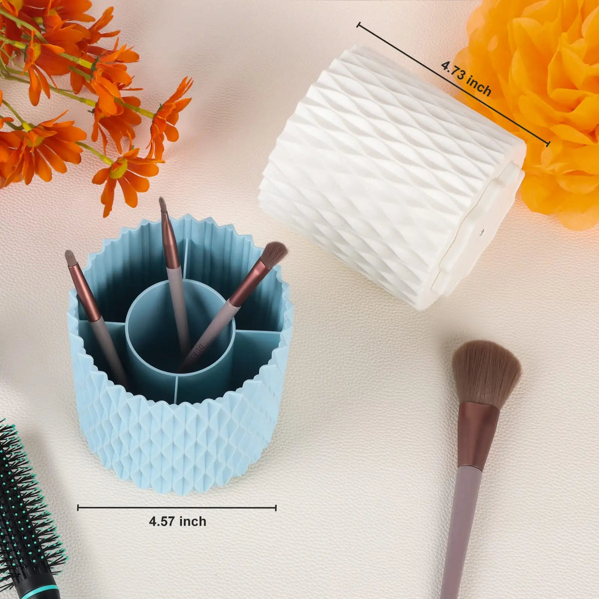 organisateur pinceaux maquillage blanc bleu rose gris diamants moderne rechargeable Brosse