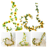 guirlande tournesol artificielle fleurs jaunes vertes intérieur décoration bohème champêtre