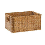 panier tressé marron clair rustique poignées intégrées pliable rangement étagères cuisine réutilisable respectueux environnement