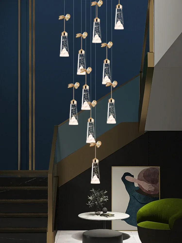 suspension lumineuse ornementale moderne 12 25 lumières pierre verre marbré or blanc noir