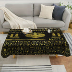 nappe égyptienne moderne symboles hiéroglyphiques or noire réutilisable table dîner polyester opaque classique