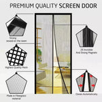 rideau porte aimants noir maille fine anti insectes moderne 80x210cm 90x210cm 100x210cm 110x210cm 120x210cm
