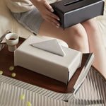 boîte mouchoirs simili cuir moderne blanc noir vert olive marron clair minimaliste 23cm 12cm